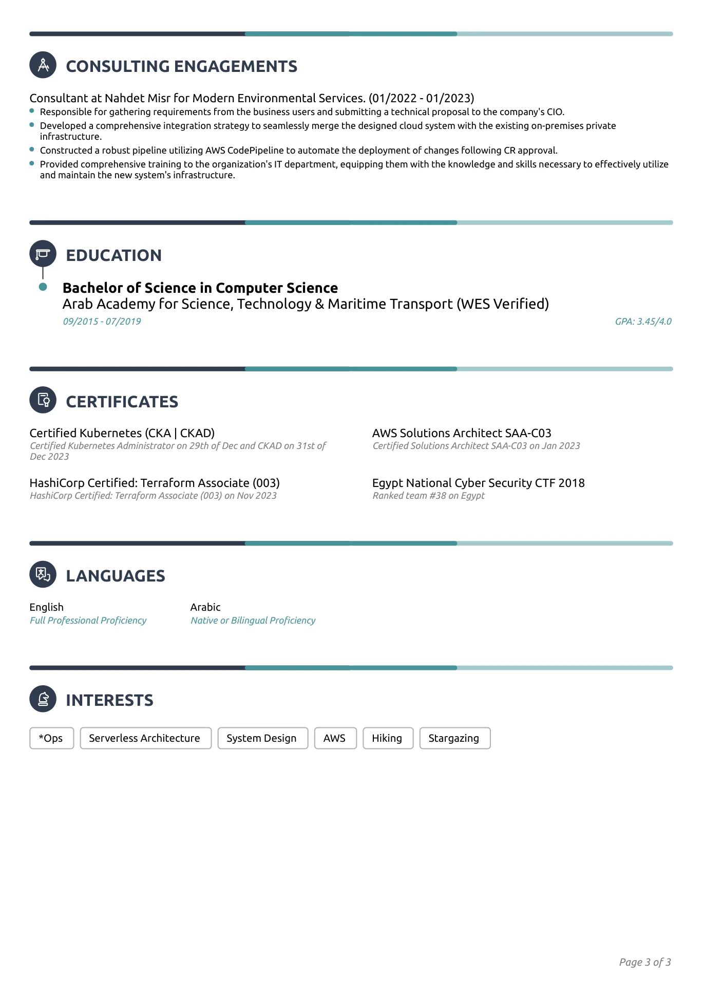 Résumé — page 3 of 3